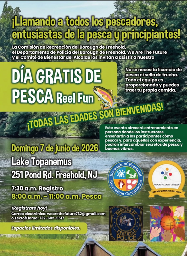 Freehold Boro Fishing Tournament flyer, open a PDF version in a new tab.